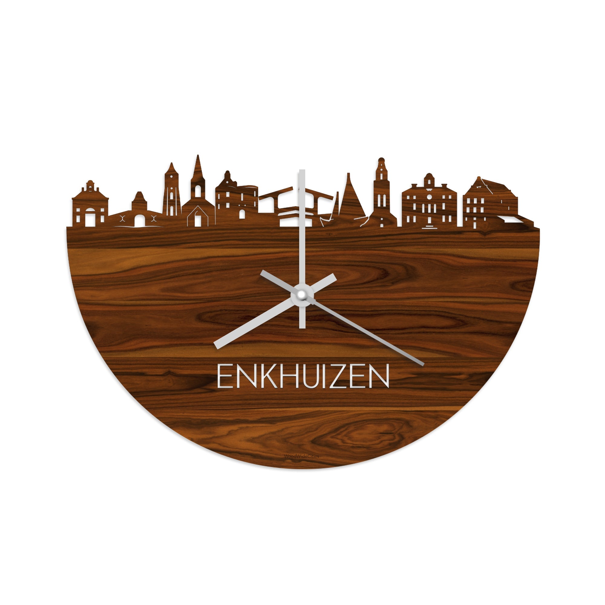 Skyline Klok Enkhuizen Palissander houten cadeau wanddecoratie relatiegeschenk van WoodWideCities