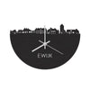 Skyline Klok Ewijk Black Zwart houten cadeau wanddecoratie relatiegeschenk van WoodWideCities