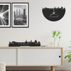 Skyline Klok Florence Black Zwart houten cadeau decoratie relatiegeschenk van WoodWideCities