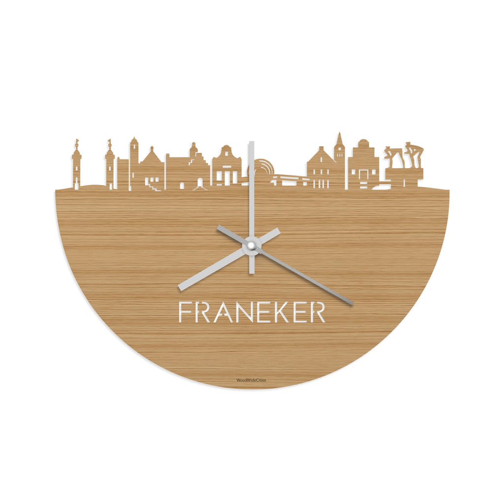 Skyline Klok Franeker Bamboe houten cadeau decoratie relatiegeschenk van WoodWideCities