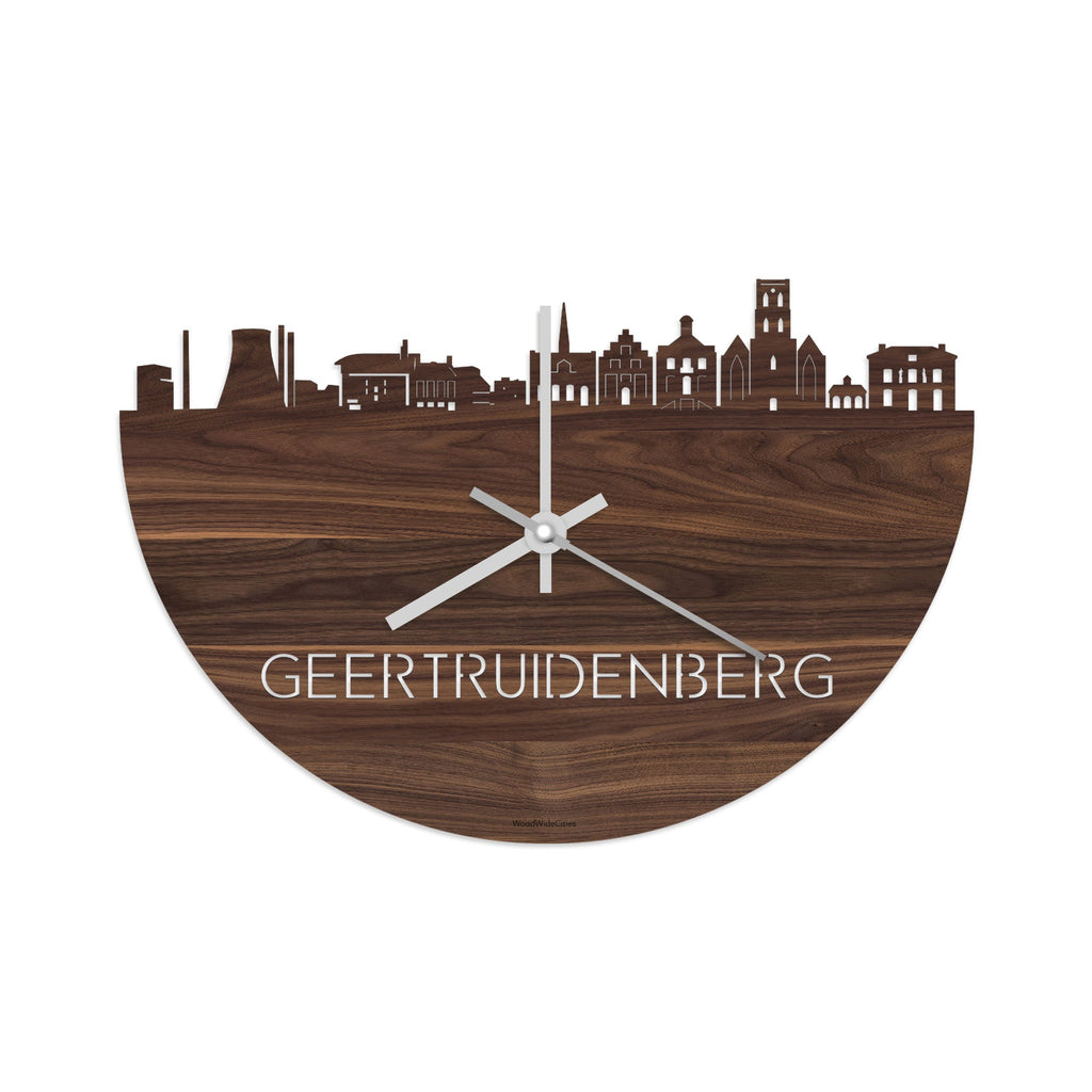 Skyline Klok Geertruidenberg Noten houten cadeau decoratie relatiegeschenk van WoodWideCities