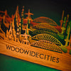 Skyline Klok Gorinchem Bamboe houten cadeau wanddecoratie relatiegeschenk van WoodWideCities