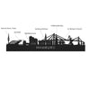 Skyline Klok Hamburg Black Zwart houten cadeau wanddecoratie relatiegeschenk van WoodWideCities