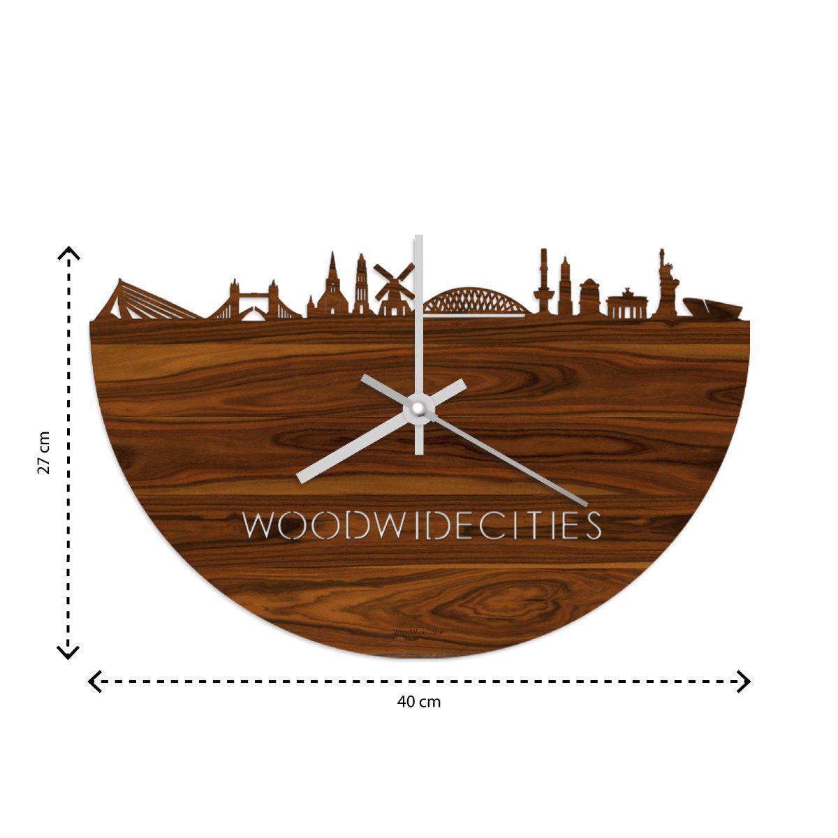 Skyline Klok Hasselt Palissander houten cadeau wanddecoratie relatiegeschenk van WoodWideCities