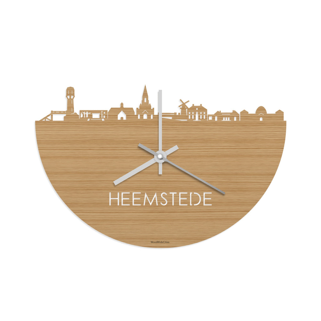 Skyline Klok Heemstede Bamboe houten cadeau decoratie relatiegeschenk van WoodWideCities