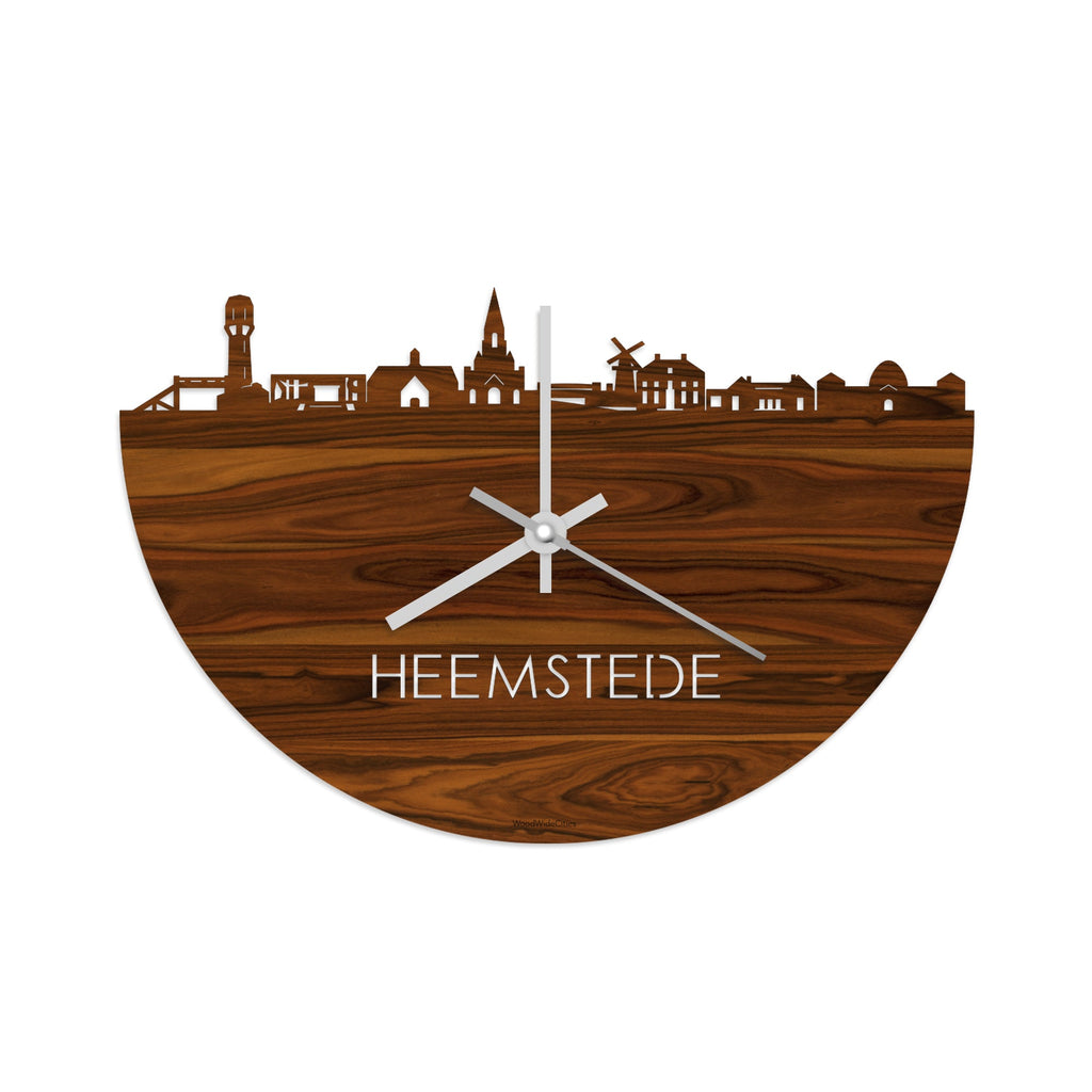 Skyline Klok Heemstede Palissander houten cadeau decoratie relatiegeschenk van WoodWideCities