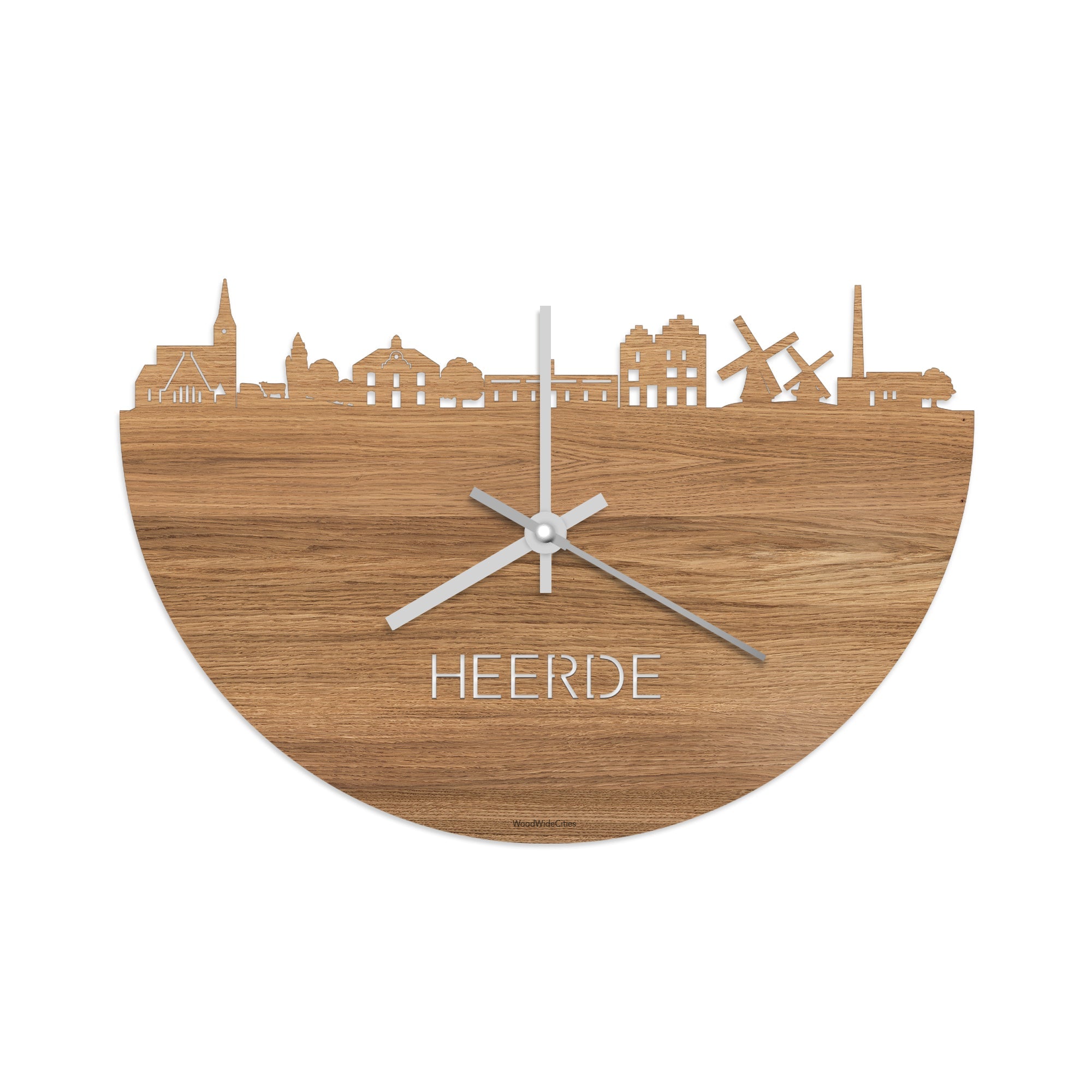 Skyline Klok Heerde Eiken houten cadeau decoratie relatiegeschenk van WoodWideCities