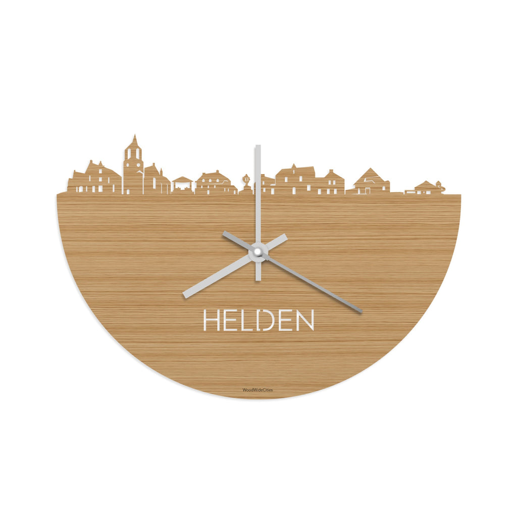 Skyline Klok Helden Bamboe houten cadeau decoratie relatiegeschenk van WoodWideCities