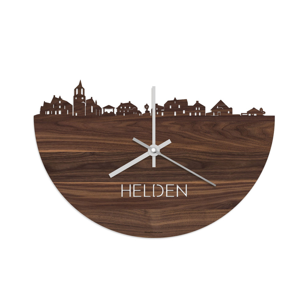 Skyline Klok Helden Noten houten cadeau decoratie relatiegeschenk van WoodWideCities