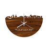 Skyline Klok Hoofddorp Palissander houten cadeau wanddecoratie relatiegeschenk van WoodWideCities