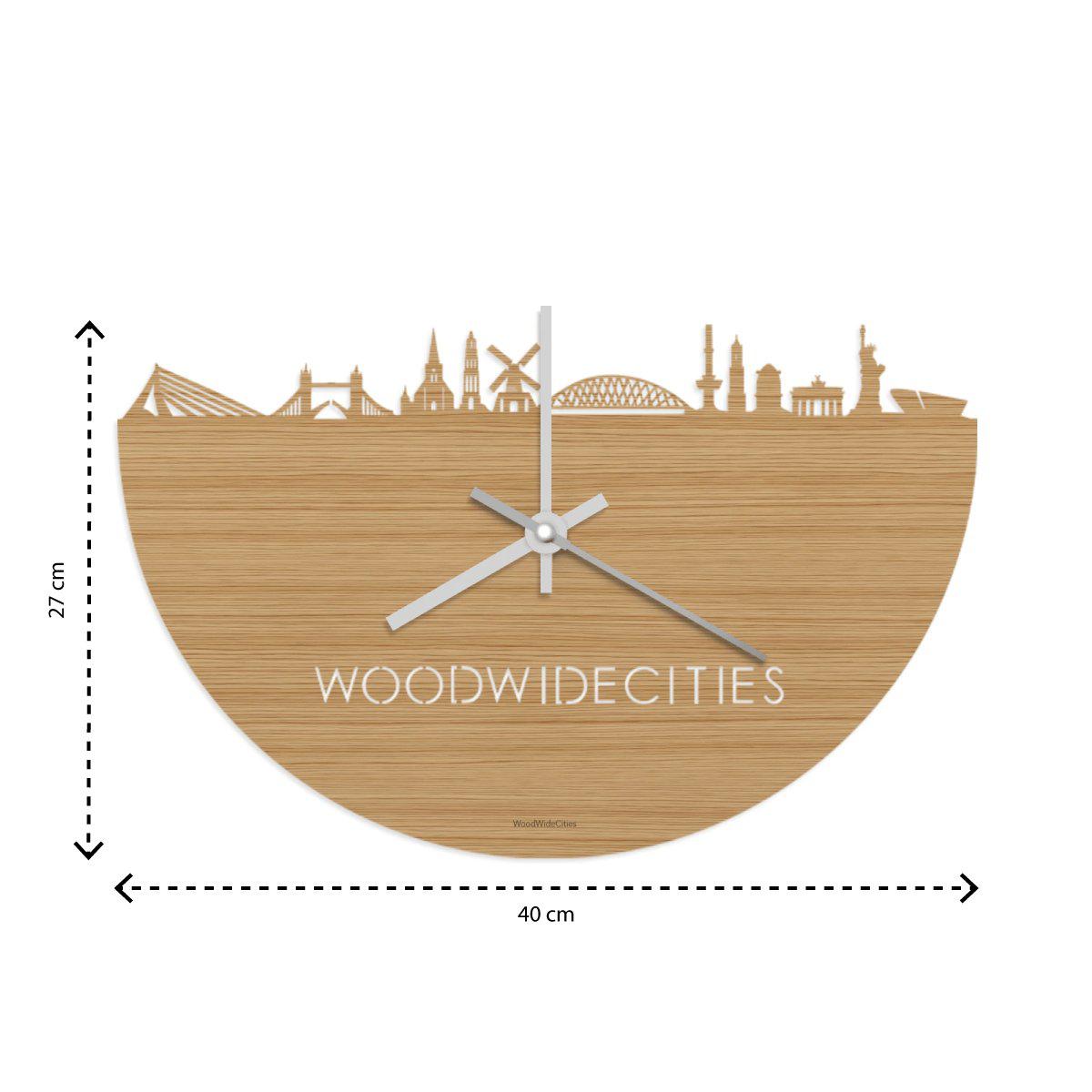 Skyline Klok IJmuiden Bamboe houten cadeau decoratie relatiegeschenk van WoodWideCities