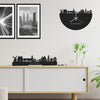 Skyline Klok Kampen Black Zwart houten cadeau decoratie relatiegeschenk van WoodWideCities