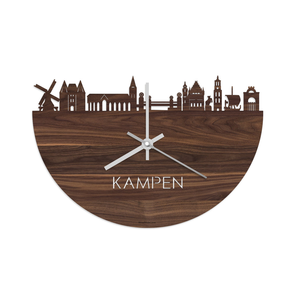 Skyline Klok Kampen Noten houten cadeau decoratie relatiegeschenk van WoodWideCities