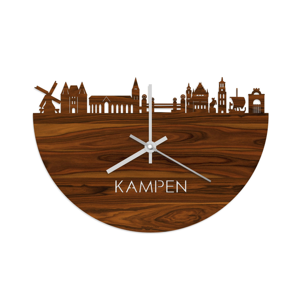 Skyline Klok Kampen Palissander houten cadeau decoratie relatiegeschenk van WoodWideCities