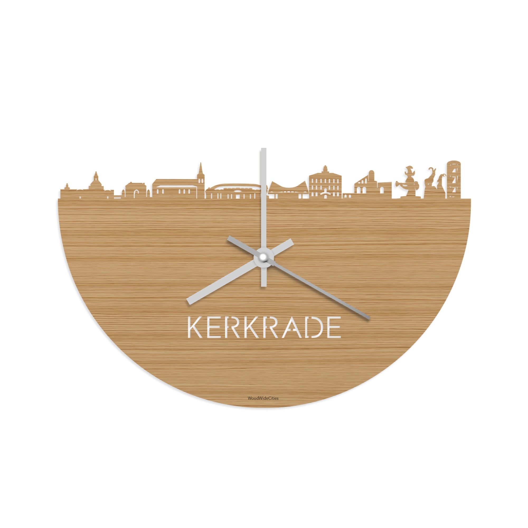 Skyline Klok Kerkrade Bamboe houten cadeau decoratie relatiegeschenk van WoodWideCities