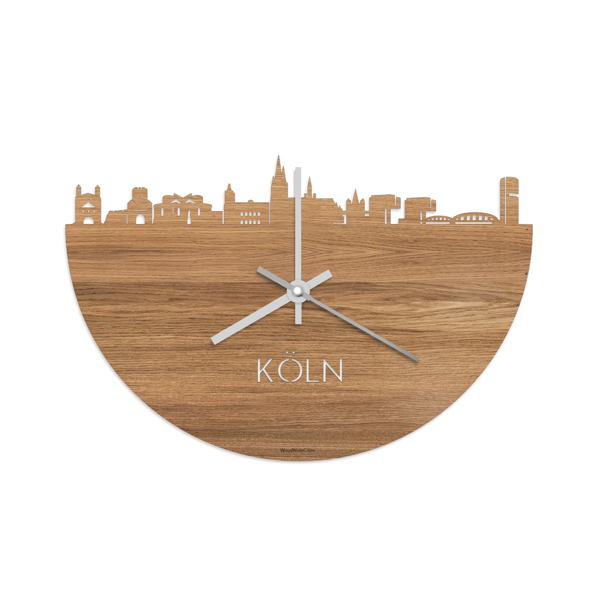 Skyline Klok Köln Eiken houten cadeau decoratie relatiegeschenk van WoodWideCities