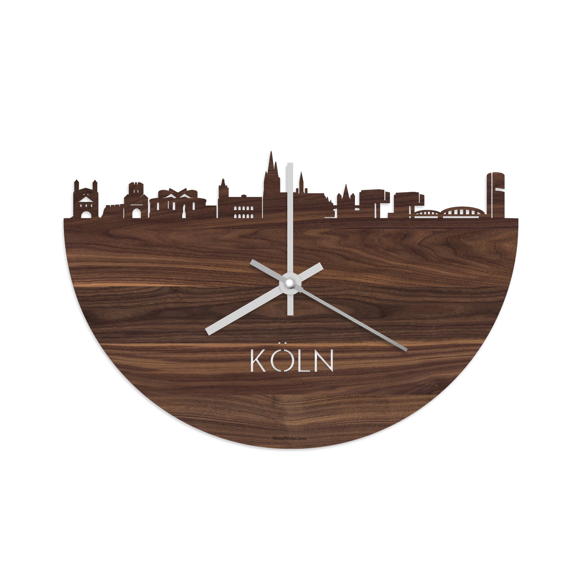 Skyline Klok Köln Noten houten cadeau decoratie relatiegeschenk van WoodWideCities