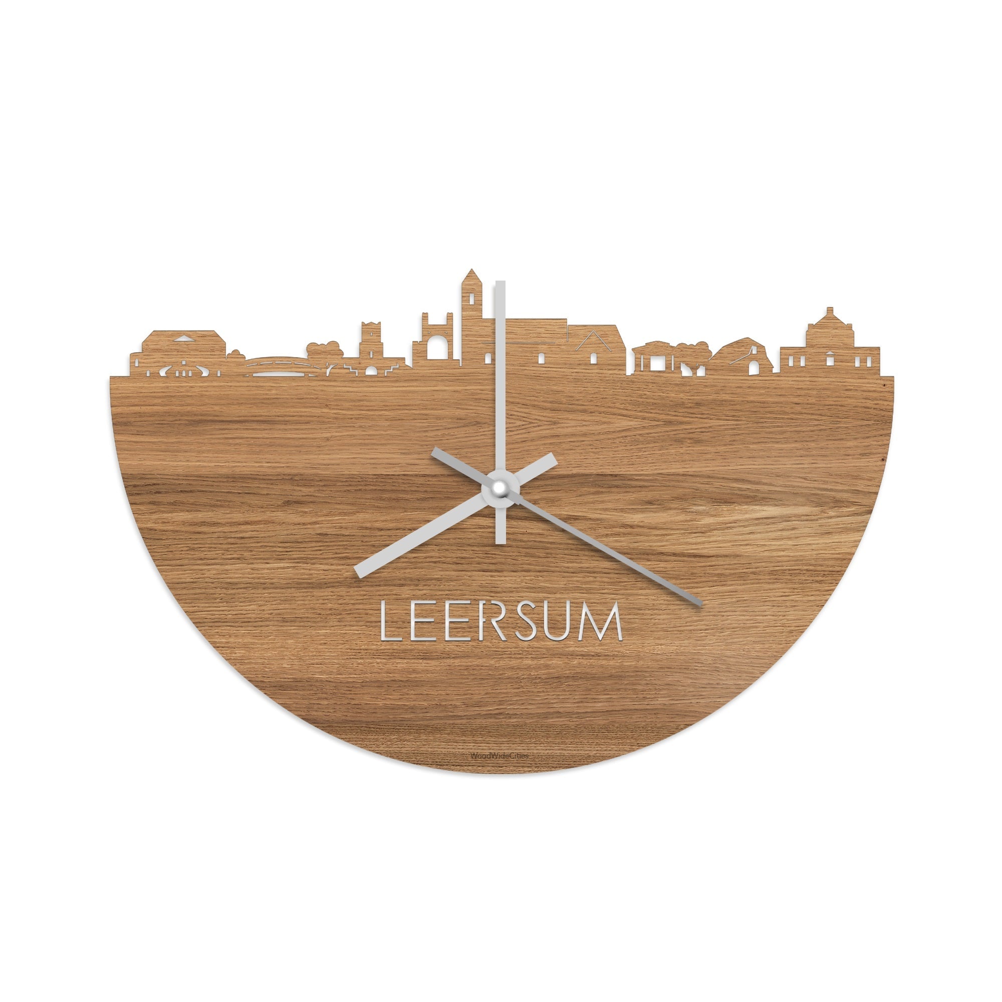 Skyline Klok Leersum Eiken houten cadeau decoratie relatiegeschenk van WoodWideCities