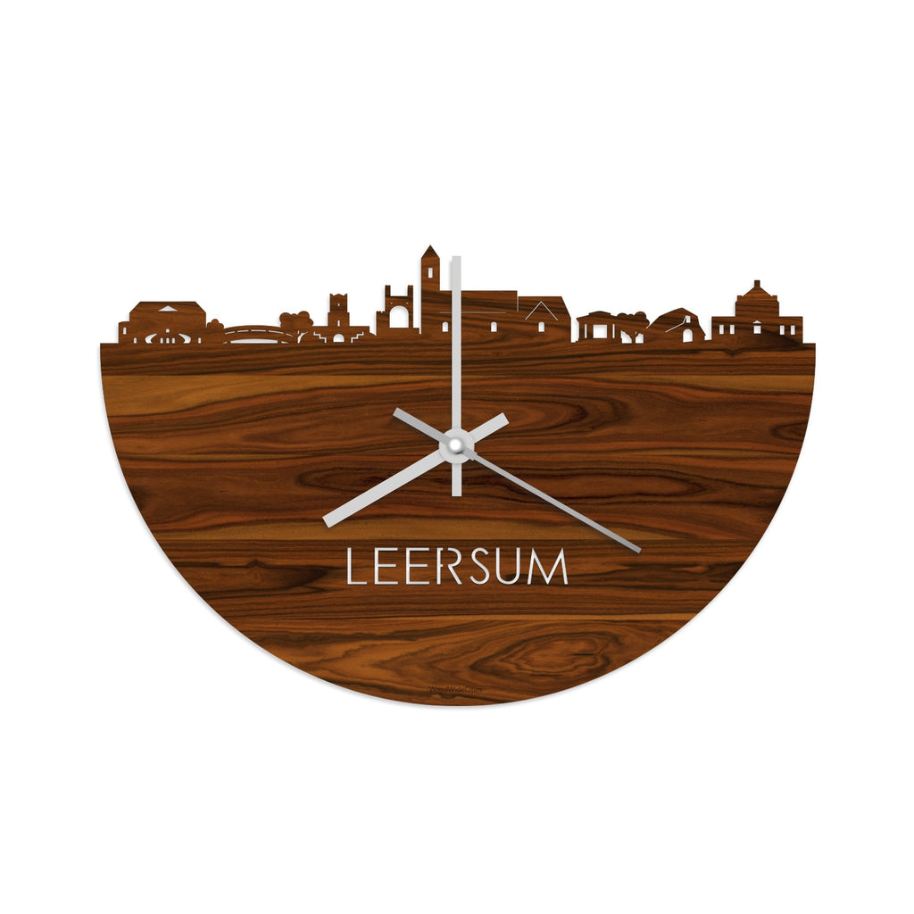 Skyline Klok Leersum Palissander houten cadeau decoratie relatiegeschenk van WoodWideCities