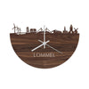 Skyline Klok Lommel Noten houten cadeau wanddecoratie relatiegeschenk van WoodWideCities