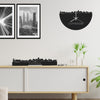 Skyline Klok Loppersum Black Zwart houten cadeau wanddecoratie relatiegeschenk van WoodWideCities