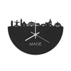 Skyline Klok Made Black Zwart houten cadeau decoratie relatiegeschenk van WoodWideCities