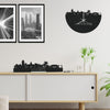 Skyline Klok Miami-beach Black Zwart houten cadeau decoratie relatiegeschenk van WoodWideCities