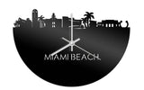 Skyline Klok Miami Beach Zwart Glanzend