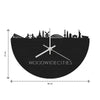 Skyline Klok Milano Zwart glanzend gerecycled kunststof cadeau decoratie relatiegeschenk van WoodWideCities