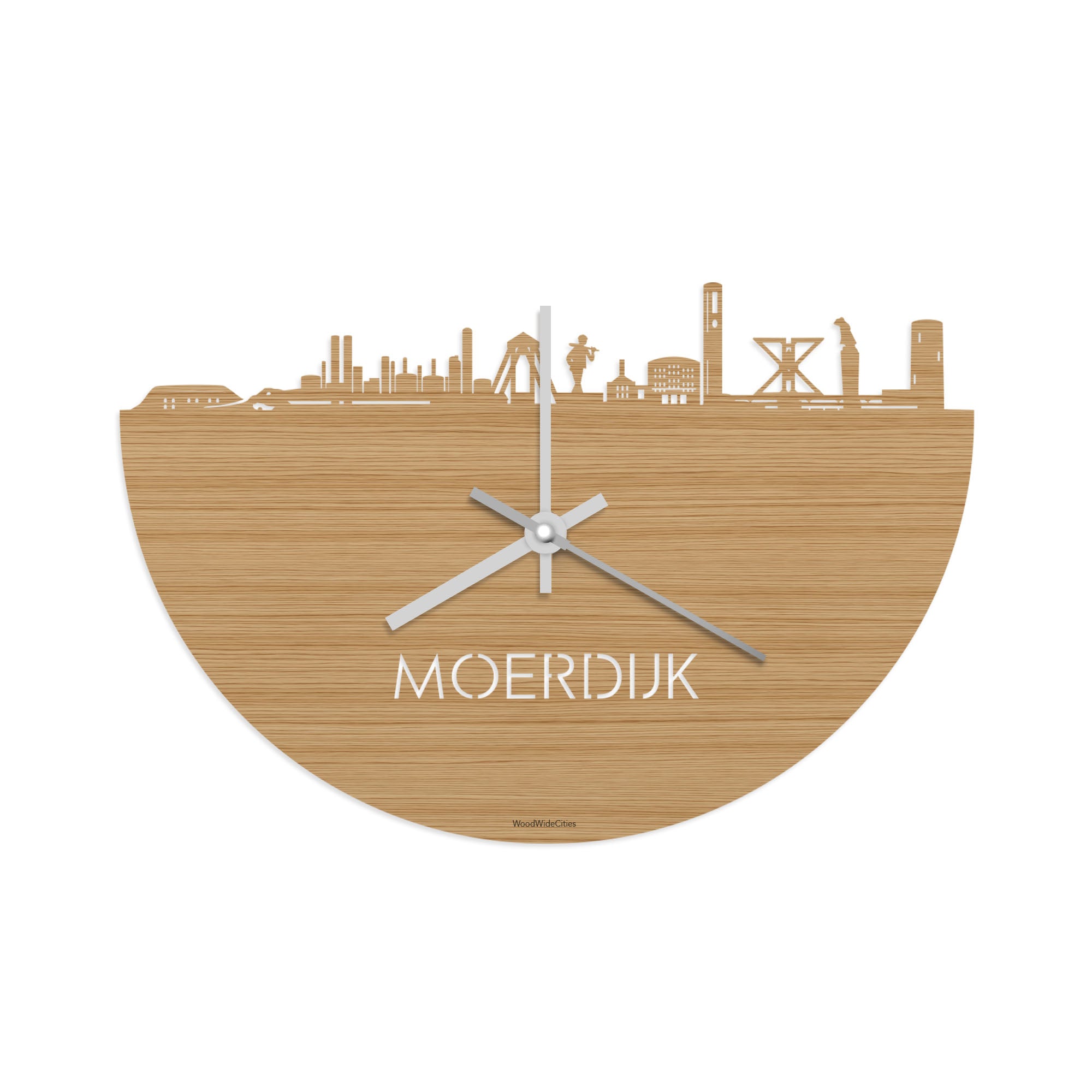 Skyline Klok Moerdijk Bamboe houten cadeau decoratie relatiegeschenk van WoodWideCities