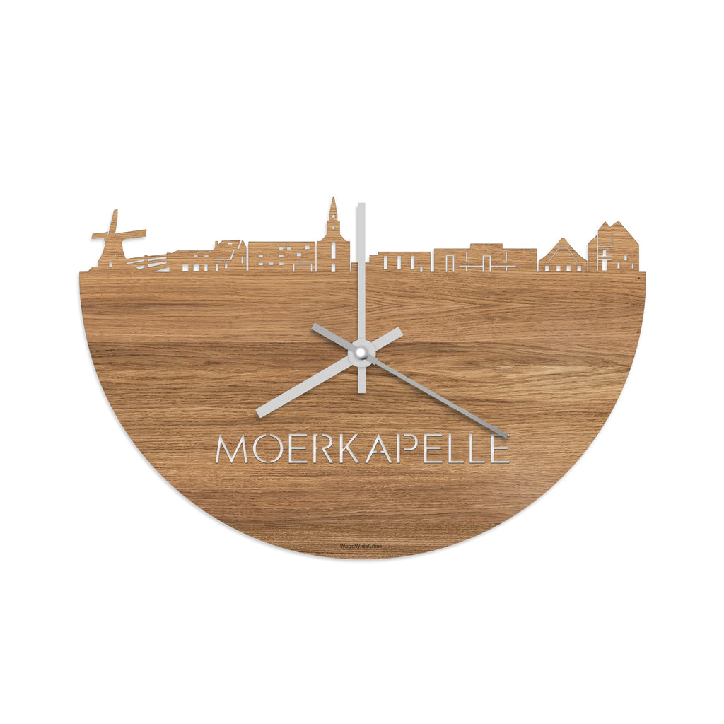 Skyline Klok Moerkapelle Eiken houten cadeau decoratie relatiegeschenk van WoodWideCities