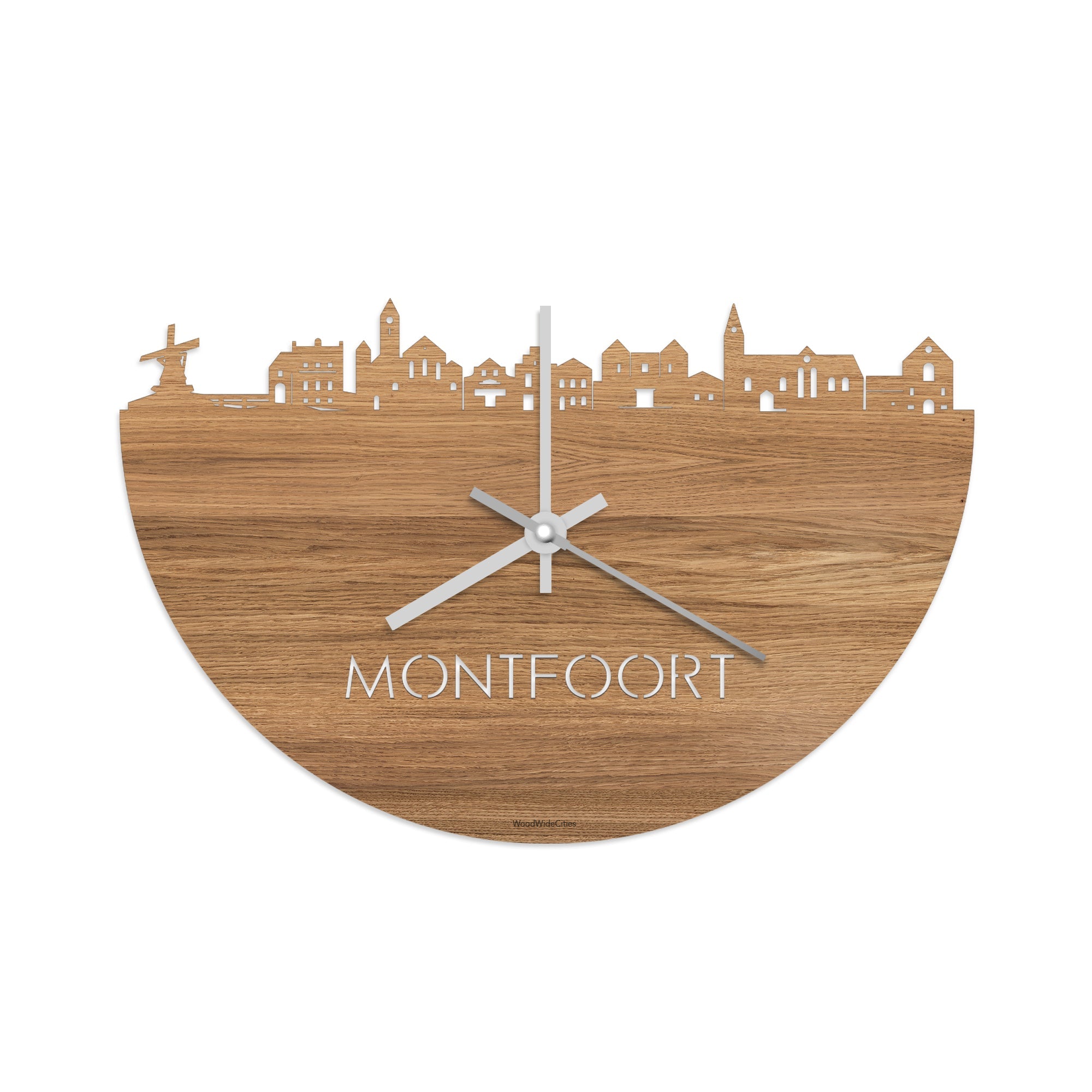 Skyline Klok Montfoort Eiken houten cadeau decoratie relatiegeschenk van WoodWideCities