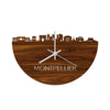 Skyline Klok Montpellier Palissander houten cadeau decoratie relatiegeschenk van WoodWideCities