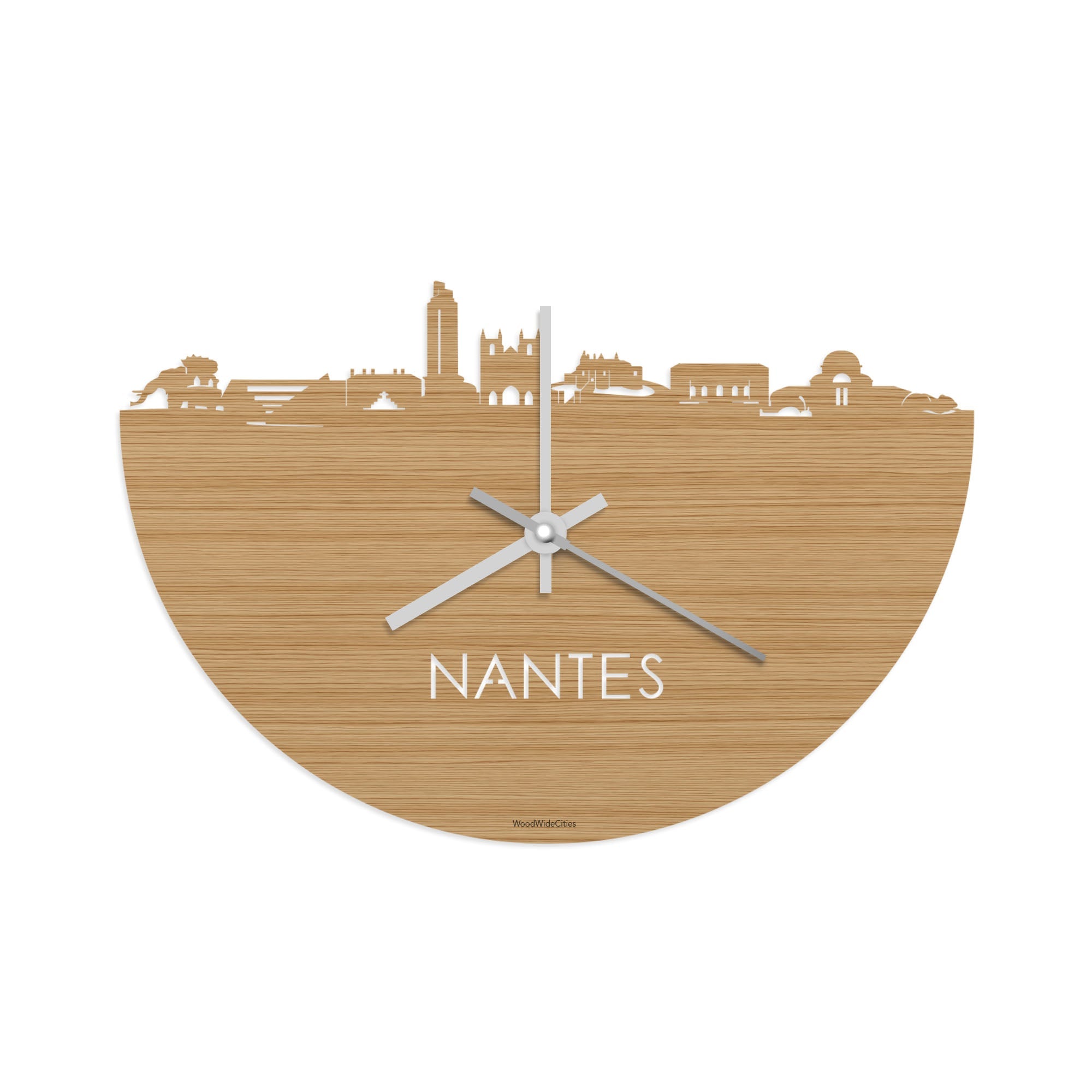 Skyline Klok Nantes Bamboe houten cadeau decoratie relatiegeschenk van WoodWideCities