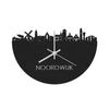 Skyline Klok Noordwijk Black Zwart houten cadeau decoratie relatiegeschenk van WoodWideCities