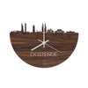 Skyline Klok Oostende Noten houten cadeau wanddecoratie relatiegeschenk van WoodWideCities