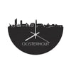 Skyline Klok Oosterhout Black Zwart houten cadeau wanddecoratie relatiegeschenk van WoodWideCities