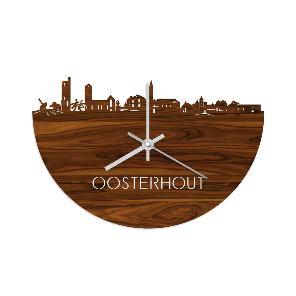 Skyline Klok Oosterhout Palissander houten cadeau wanddecoratie relatiegeschenk van WoodWideCities