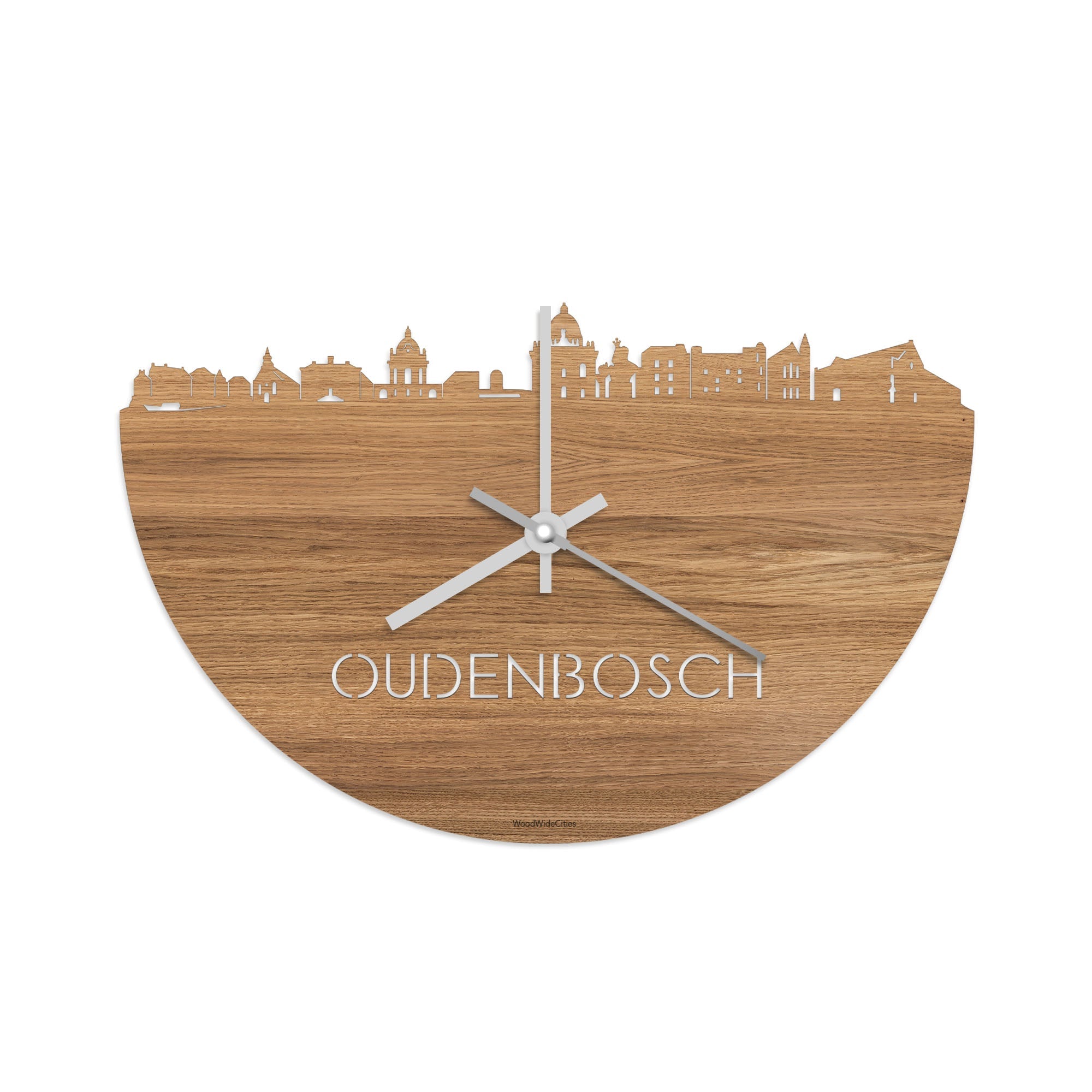 Skyline Klok Oudenbosch Eiken houten cadeau decoratie relatiegeschenk van WoodWideCities