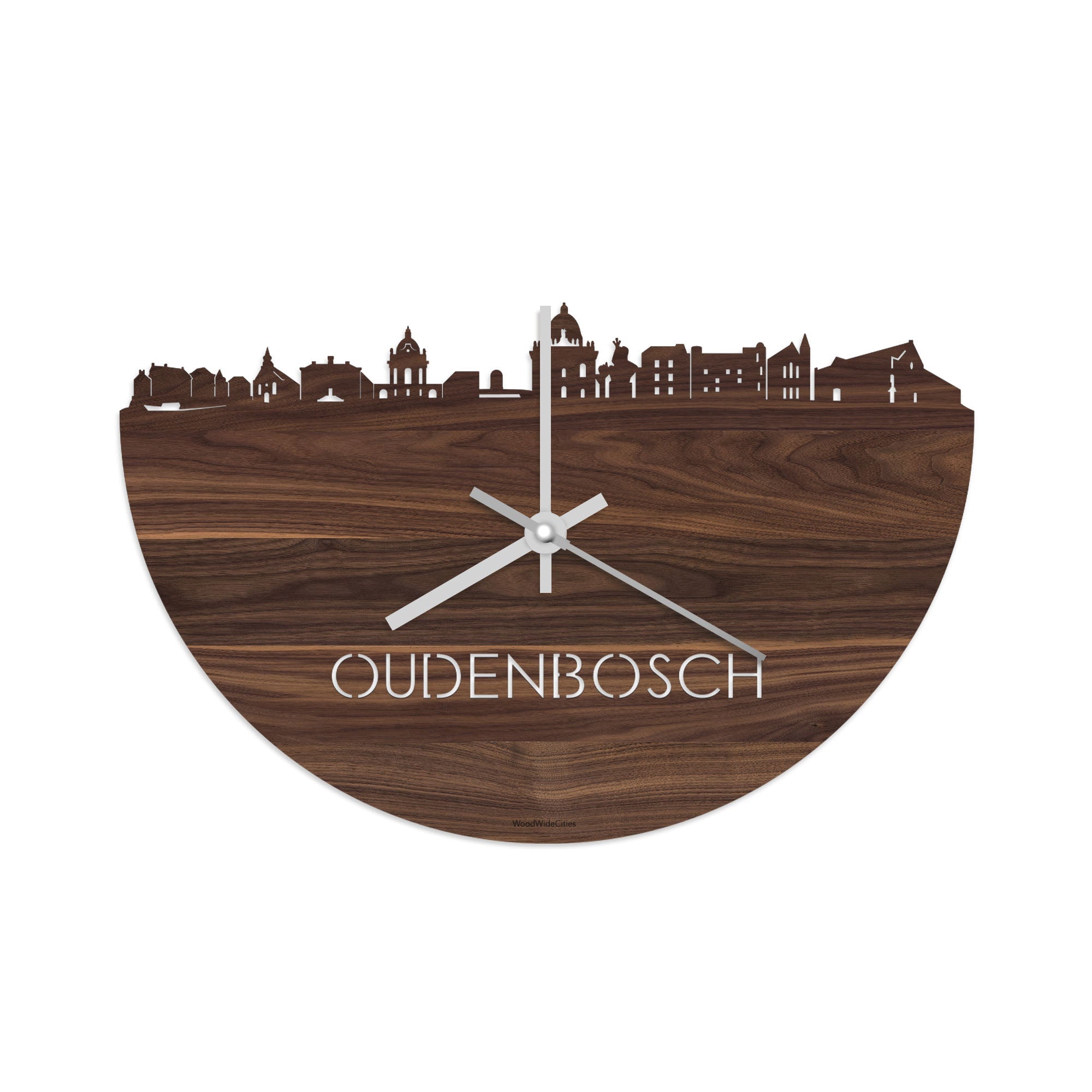 Skyline Klok Oudenbosch Noten houten cadeau decoratie relatiegeschenk van WoodWideCities