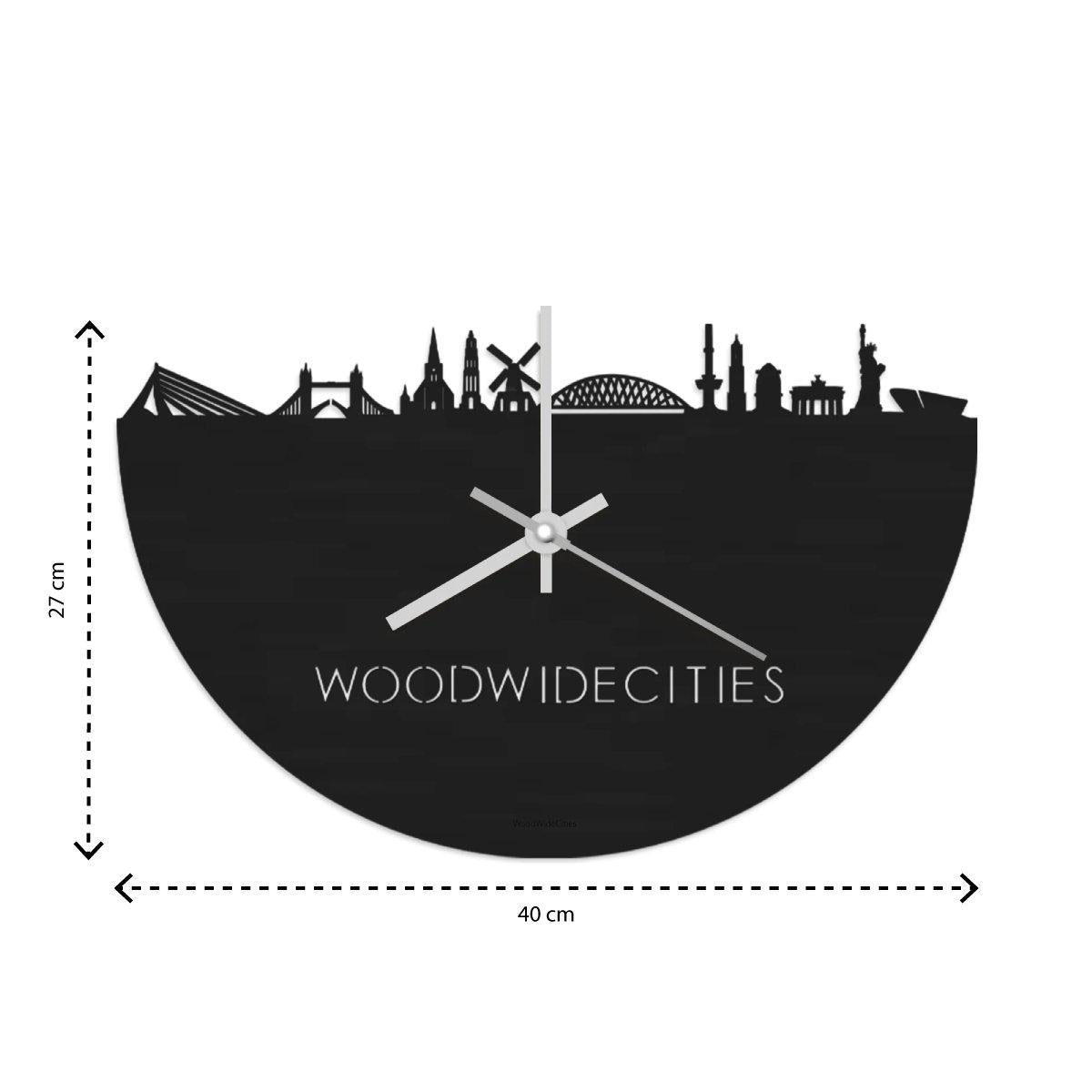 Skyline Klok Over d'n Dam Spiegel gerecycled kunststof cadeau wanddecoratie relatiegeschenk van WoodWideCities