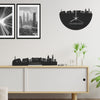 Skyline Klok Panningen Black Zwart houten cadeau decoratie relatiegeschenk van WoodWideCities