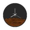 Skyline Klok Rond Aalst Palissander houten cadeau decoratie relatiegeschenk van WoodWideCities