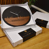 Skyline Klok Rond Alkmaar Noten houten cadeau decoratie relatiegeschenk van WoodWideCities