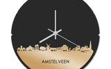 Skyline Klok Rond Amstelveen Goud Metallic