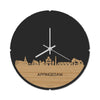 Skyline Klok Rond Appingedam Bamboe houten cadeau decoratie relatiegeschenk van WoodWideCities