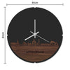 Skyline Klok Rond Appingedam Noten houten cadeau decoratie relatiegeschenk van WoodWideCities