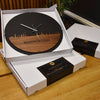 Skyline Klok Rond Baarle-Nassau Noten houten cadeau decoratie relatiegeschenk van WoodWideCities