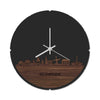 Skyline Klok Rond Beuningen Noten houten cadeau decoratie relatiegeschenk van WoodWideCities