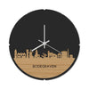 Skyline Klok Rond Bodegraven Bamboe houten cadeau decoratie relatiegeschenk van WoodWideCities